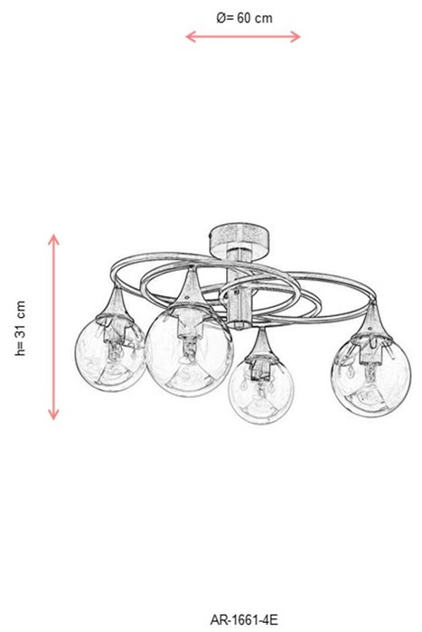 Opviq AR-1661-4E Lámpara de araña Antiquation